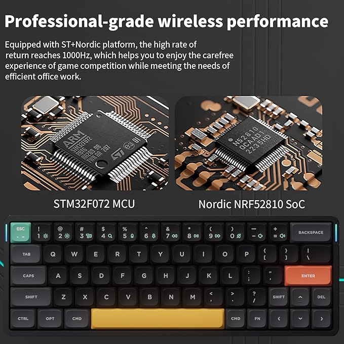 nuphy Air60 V2 Portable Wireless Keyboard 60% Low Profile Mechanical Keyboard Support QMK/VIA Compatible with Windows/mac OS/Linux Supports Bluetooth 5.1/2.4GHz/Wired USB-C Black - Gateron Aloe Switch