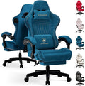 GTPLAYER ACE-PRO Music Gaming Chairs – Built-in Speakers App Support &amp Bluetooth Control Computer Game Chairs with Footrest for Adults Ergonomic Reclining Silla Linkage Armrest Blue 【Velvet】