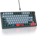 75 Percent Keyboard Gasket-Mounted with Sound Absorbing Pads 82-Key Compact Wired RGB Mechanical Gaming Keyboard Hot-Swap Socket for Win Dolch