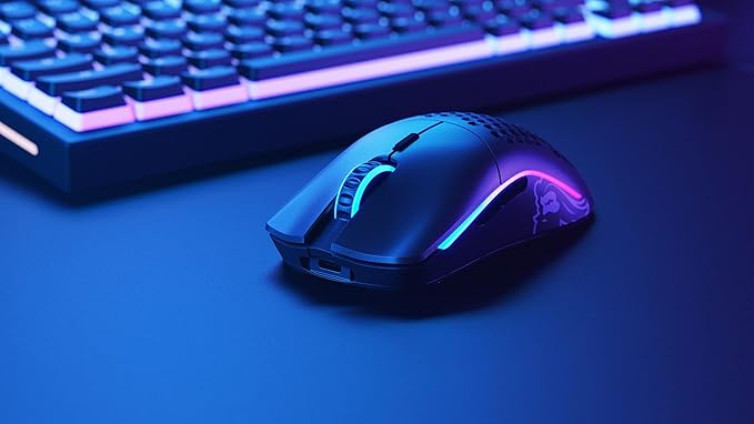 GLORIOUS Model O Wireless Gaming Mouse - Superlight 69g Honeycomb Design RGB Ambidextrous Lag Free 2.4GHz Wireless Up to 71 Hours Battery - Matte Black