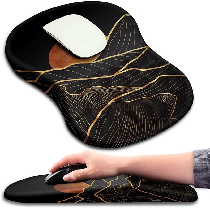 Mouse Pad Wrist Support Ergonomic Mouse Pad with Massage Dot Comfortable Computer Mouse Pad for Laptop Wrist Rest Pain Relief Mousepad with Non-Slip PU Base for Office &amp Home 12 x 8 in
