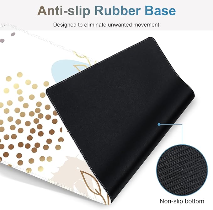 Large Gaming Mouse Pad Set 4 in1 Ergonomics Keyboard Desk Mat with Memory Foam Wrist Rest Computer Extended Game Mousepad Non-Slip Desk Pad Matt Easy Typing Pain Relief I Art Modern Blue