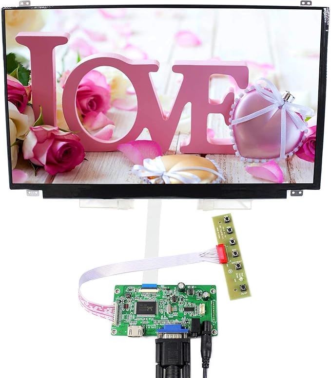 VSDISPLAY 15.6 IPS LCD Screen 15.6 inch 1920X1080 B156HAN01.2 with VGA LCD Controller Board Driver Board
