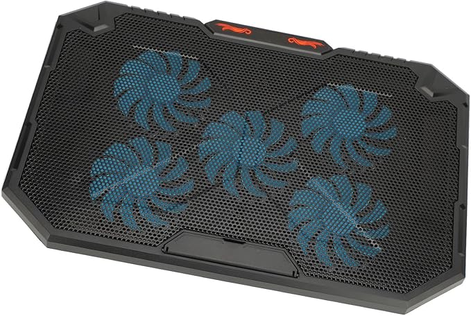 Laptop Cooling Pad with 5 Fans Height Laptop Cooler Stand RGB Lighting Cooling Pad for 1317‑ Inch Notebooks Ergonomic with USB Cable for Efficient Heat Dissipation