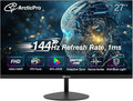 ArcticPro 27inch Computer Monitor FHD 1080p 144Hz Office and Gaming Monitor IPS Adaptive Sync 110% sRGB 1ms 3-Sided Frameless Ultra Slim VESA Mountable Anti-Blue Light Design HDMI DP