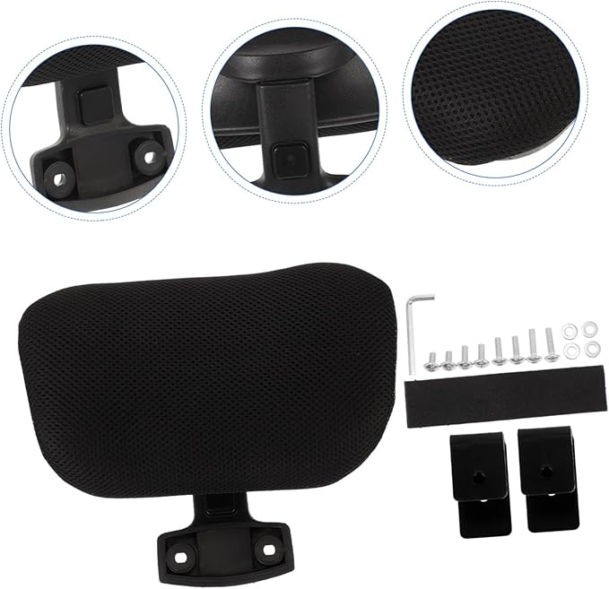 Operitacx 1set Ergonomic Adjustable Headrest for Office Chair Neck Support Cushion Height and Angle Suitable for Home and Work Use Easy Installation