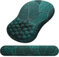 Mouse Pad Wrist Support Laokiiy 2 in1 Keyboard Wrist Rest+ Ergonomic Mouse Pad Non-Slip Wrist Rest for Computer Keyboard Made Easy Typing &amp Relieve Wrist Pain（Banana Leaf Green）
