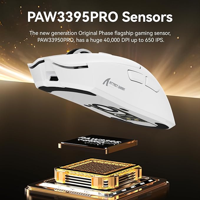 X1 Superlight Wireless Gaming Mouse with RGB Magnetic Charging Dock BT/2.4G Wireless/Wired Gaming Mouse PAW3395PRO Gaming Sensor 40000DPI Tape 53g Office Mice for PC/Mac/Win/Xbox (White)