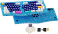 Hexgears F2 - Aluminum Custom Mechanical Keyboard Split Alice 83 Key Layout Ergonomic Keyboard Hot Swappable Creamy Linear Switch BT5.0/2.4GHz/USB-C RGB Backlit for Win/Mac (Color Blue)