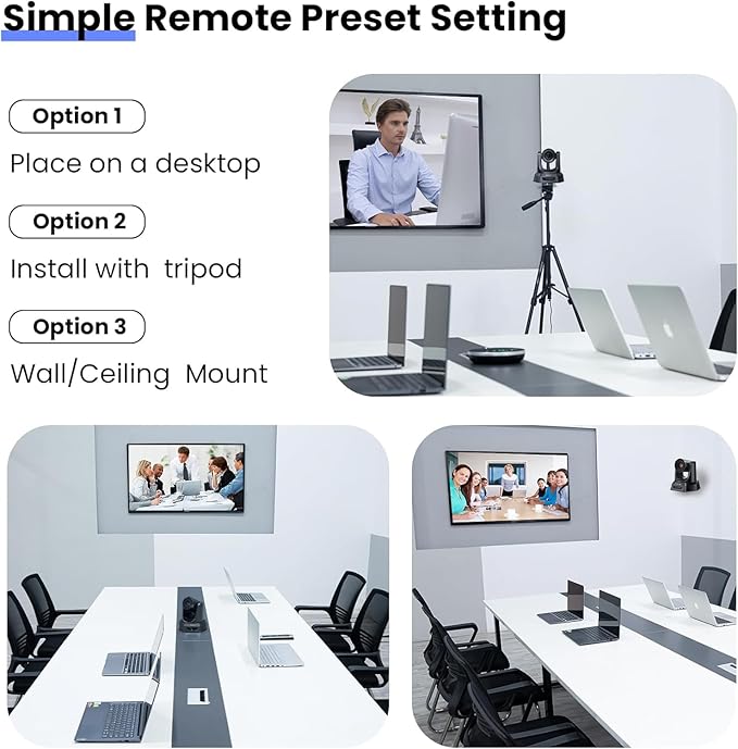 TONGVEO Wireless Conference Room Webcam Church Live Streaming 20X USB 1080P 60fps PTZ Camera for Worship Services Online Conference Works with Zoom Skype OBS Easy to Set Up
