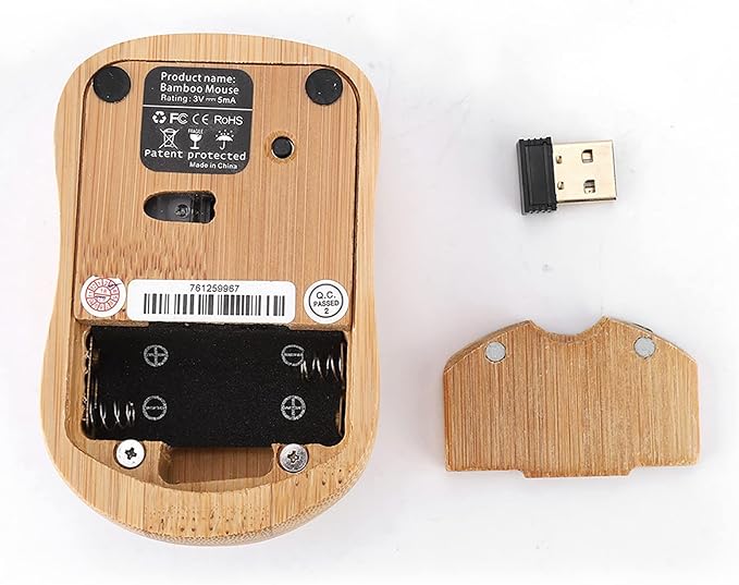 Bamboo Optical Mouse PC Laptop Wooden Wood 2.4GHz for System