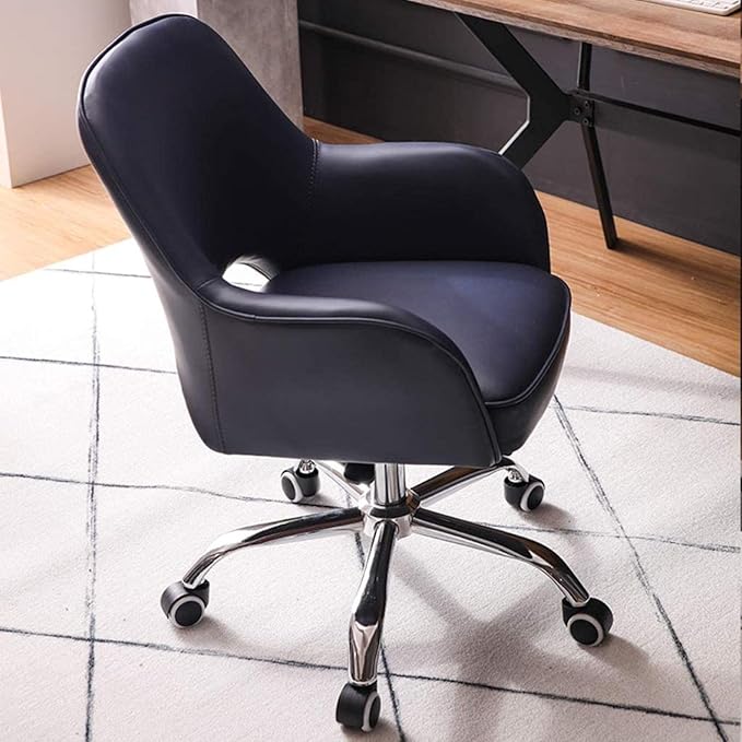 Office Chair Velvet Fabric Seat Swivel Computer Chair Office Chair Adjustable Middle Back Table and Chair Ergonomic Gaming Chair Chair (Color : Blue) Needed
