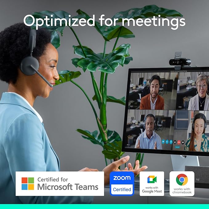 Logitech Brio 4K WebcamVideoCallingNoise-Cancelling micHD Auto Light CorrectionWide Field of ViewWorks with Microsoft TeamsZoomGoogle VoiceGoogle MeetPC/Mac/Laptop/MacBook/Tablet (Pack of 4)