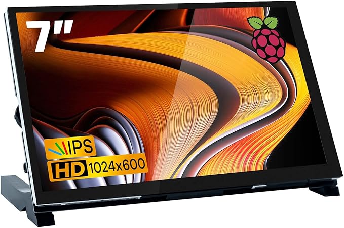 7 Inch IPS LCD Touch Screen Raspberry Pi Monitor Display 1024×600 Capacitive Screen HDMI Monitor Compatible with Raspberry Pi 5/4B/3B+ BB Black Windows 10 8 7