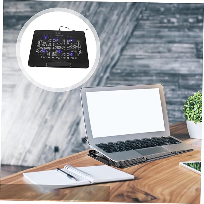 Tofficu Laptop Cooling Pad Adjustable Fans Ultra-Quiet Laptop Air Cooler Efficient Heat Dissipation and USB Port for Easy Connectivity