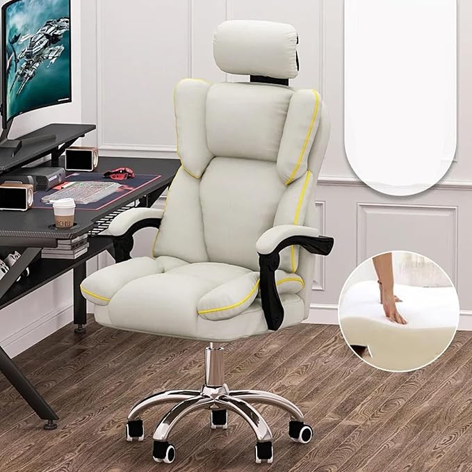 Gaming ChairErgonomic Office Computer Racing DeskHigh Back Gamer(GreySmall)