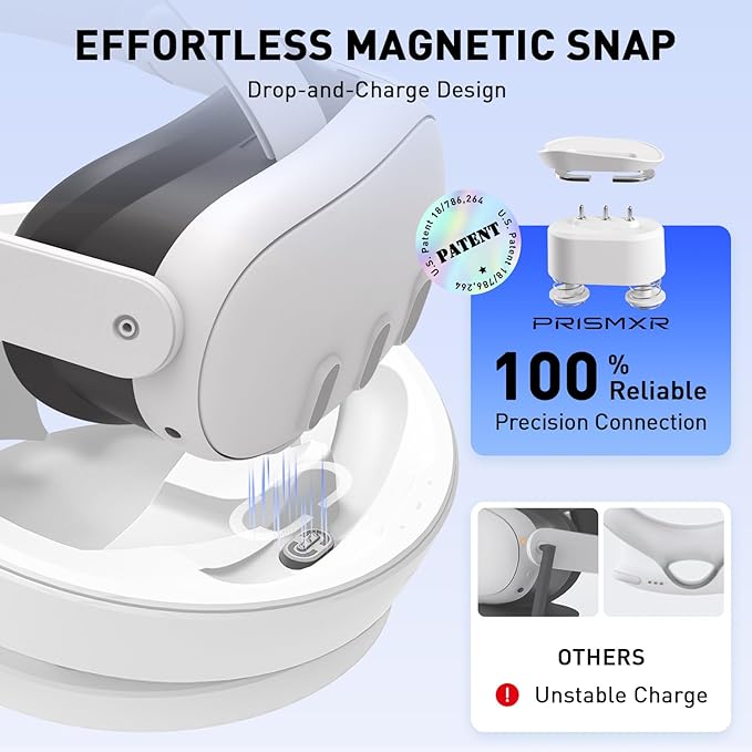 Upgrade Carina D1 Silent Magnetic Charging Dock 27W Compatible with Meta Quest 3