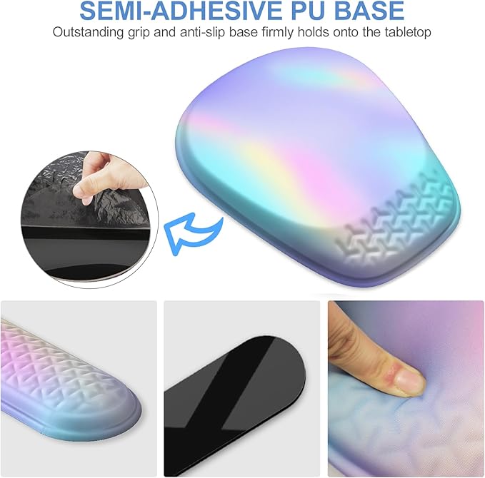 Mouse Pad with Wrist Rest Comfortable Memory Foam Wrist Rest for Computer Keyboard Ergonomic Mouse Pad Set for Easy Typing &amp Pain Relief - Gradient Blue Pink