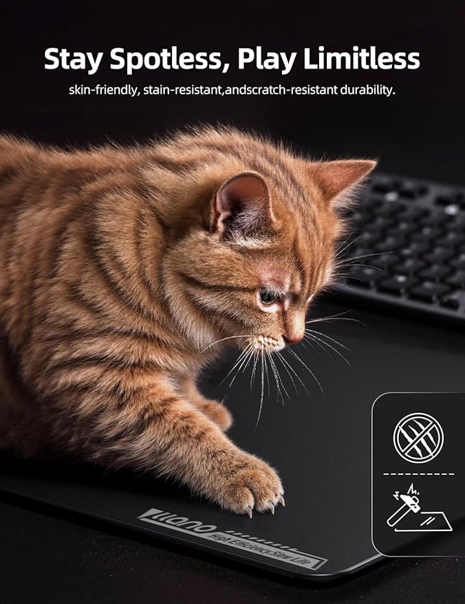 llano MP001 Tempered Glass Gaming Mousepad for FPS Gamers Esport 17.7”x15.8” Mouse Mat Ultra-Smooth 0.85μm Micro-Etched Surface 3mm Thick Non-Slip Base Compatible with Viper/G502 XL 450mm *400mm