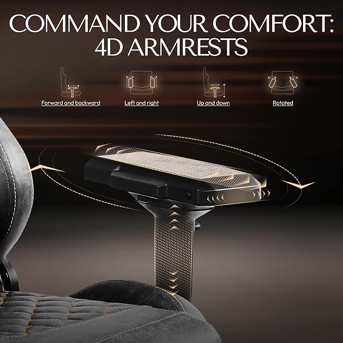 Dowinx Gaming Chair Big and Tall Video Game Chairs with Footrest PC Gamer Chairs for Adults - Padded High Back Ergonomic Reclining Silla Gamer 4D Armrest 400LBS Grey