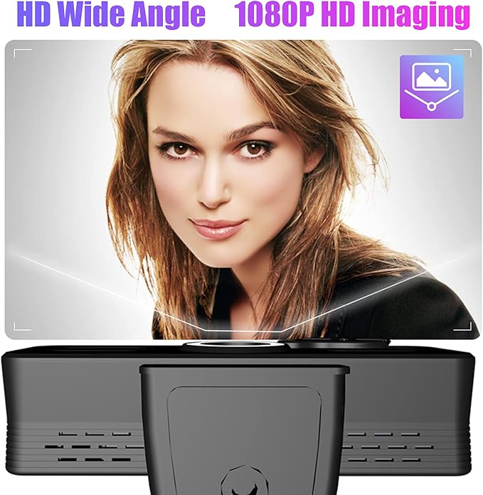 1080P HD Webcam Computer Webcam with Microphone USB PC Web Camera 120-degree Wide Angle with Fill-in Free Drive for Recording Calling Conferencing Gaming Compatible with Windows Vista iOS