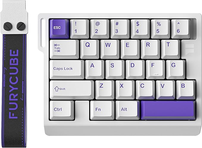 Left-Hand Mechanical Gaming Keyboard Hall Effect Magnetic Switch29 Keys Hot Swappable0.01mm Adjustable RT/RS8K Portable One Hand Gaming Keypad for FPS &amp Rhythm Games PC/MacRGB(White)
