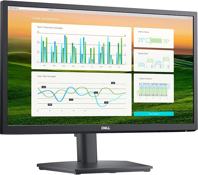 Dell 22 FHD VA 60Hz Display Monitor with Anti-Glare Flicker Free VESA Mount (100x100mm) Stereo Speakers 1xHDMI 1xDP 1xVGA Ideal for Home &amp Business Black (2025 Latest Model - E2222HS)