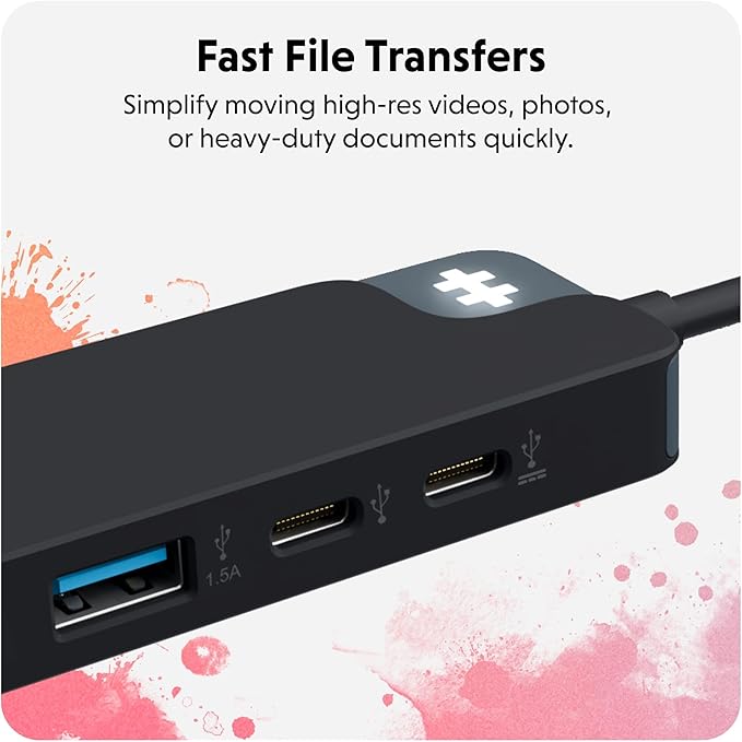 HyperDrive Flex 5-Port USB C Hub Multiport Adapter for Crisp Visuals Fast Transfers Charging — HDMI 4K30Hz 100W Power Delivery 5Gbps 2X USB-A — Windows Chrome Mac (Black)