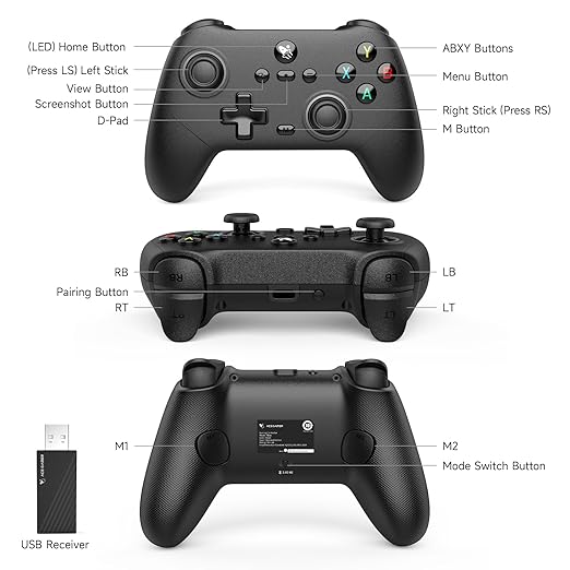 AceGamer Pluto 2.4G Wireless Bluetooth Controller for PC/Switch/Switch 2/iOS/Android/SteamTMR JoysticksHall Effect Triggers4-Motors Vibration1000Hz Polling RateForce-balanced Lever BumpersPragra