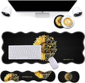 Bxgolkgd Desk Mat SetMouse Pad with Keyboard Wrist Rest &amp Mouse Wrist RestWave-Shaped DesignNon-Slip Rubber BaseErgonomic Desk Mat for HomeOfficeGamingQuote Bible Verse Proverbs 31:25