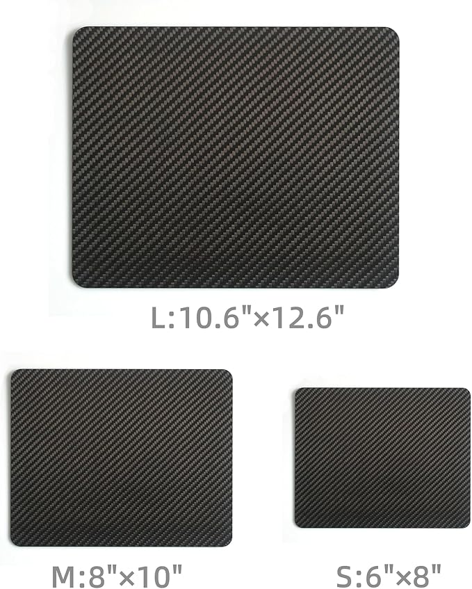 Multipurpose Carbon Fiber Mouse Pad - Hard Thin and Lightweight for Office Gaming and Daily Computer Use on Desk or Lap (Forged Large)