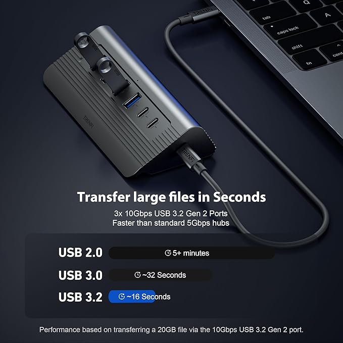 USB C Hub 10-in-1 Detachable Cable USB 3.2 Gen2 10Gbps — 4K 60Hz HDMI 100W PD SD/Micro SD — Docking Station for MacBook Pro/Air M1-M5 Windows Laptop Mac mini iPad Pro (Space Gray)
