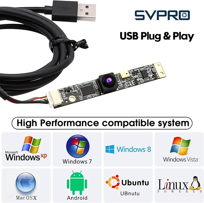 SVPRO 8MP USB Camera Module with Microphone 102 Degree Wide Angle Laser Engraver Camera for Lightburn Fixed Focus 4K UVC Webcam Board for ComputerRaspberry Pi