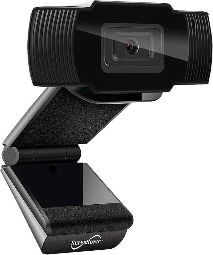 Supersonic SC-940WC Pro 1080P HD Webcam 2MP Fixed Focus Camera Omni-Directional Mic Auto Exposure &amp Color Correction Wide-Angle USB 2.0/3.0 Compatibility for Laptops Desktops and TV Monitor