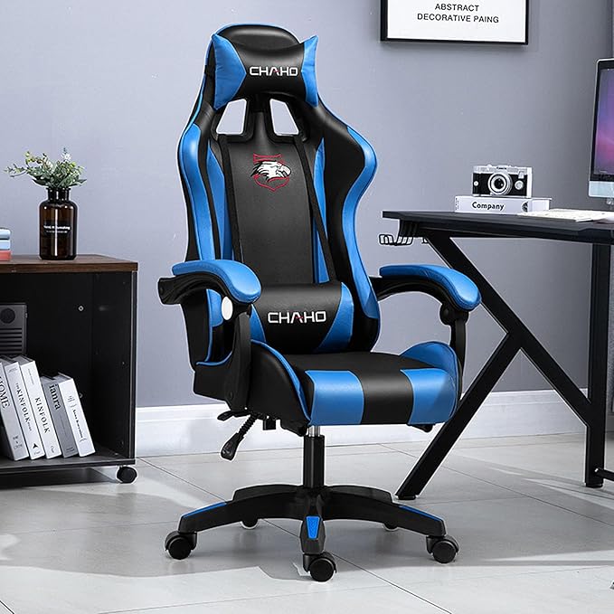 Adjustable Gaming Chair with Footrest Home Computer Chair Lift Armrest Swivel Chair Ergonomic Armchair Office Chair Comfortable Sedentary 165° Large Angle Reclining Lunch Break Lounge Chair