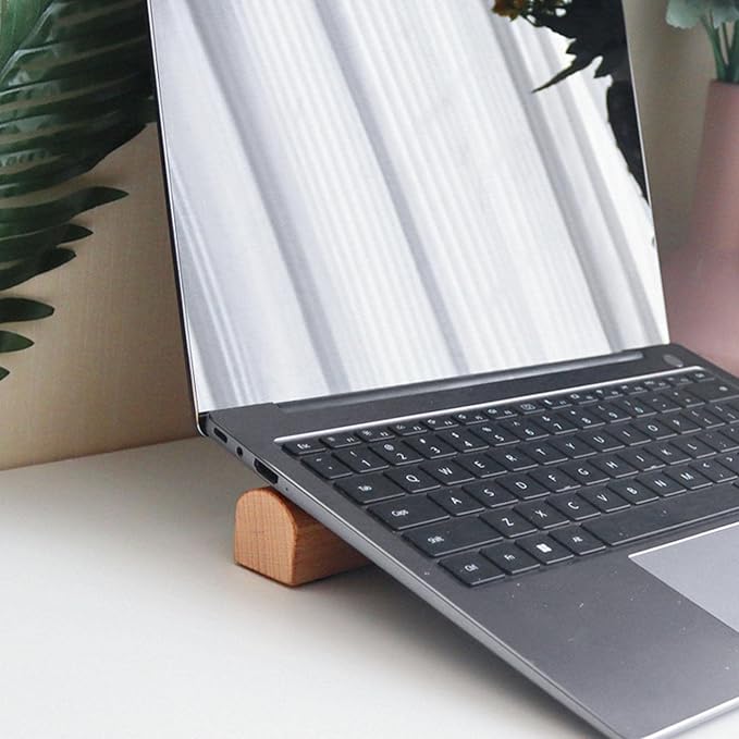 Laptop Cooling Pad | Wooden Ergonomic Elevated HolderLaptop Cooler Standfor Notebooks Computers Daily Work Table Desk Home Indoor