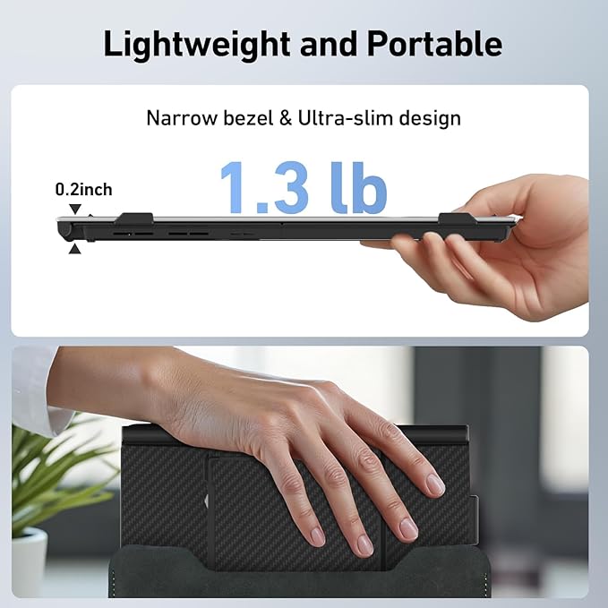 Vixtan 1.3lbs Ultra-Light Laptop Screen Extender 14 FHD 1080P Portable Dual Monitor Ultra-Thin Plug &amp Play for 13-17 Laptops