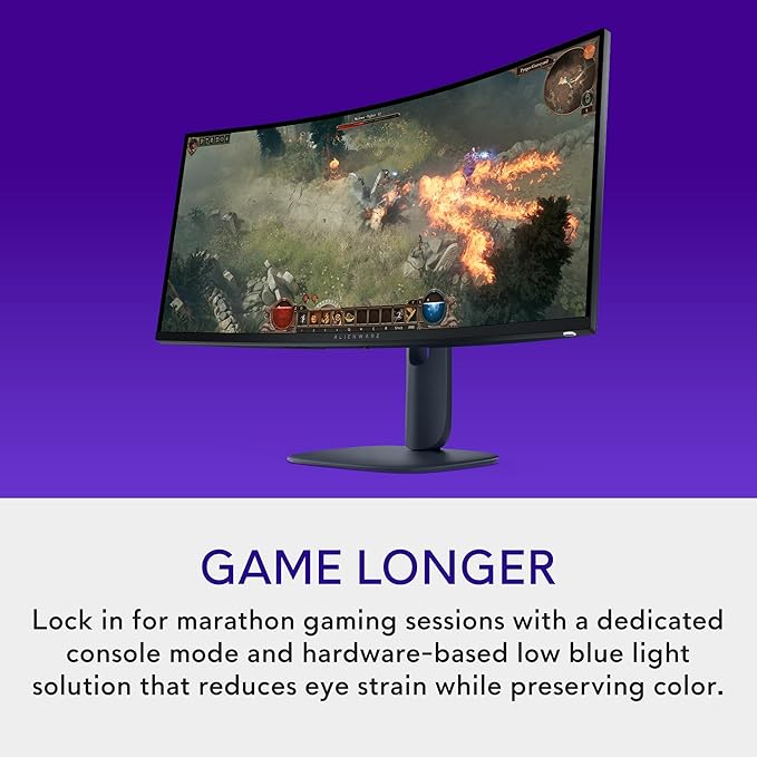 Alienware 34 Curved Gaming Monitor – AW3425DWM - 34-inch WQHD 180Hz 1ms Display 1500R AMD FreeSync Premium VESA AdaptiveSync.