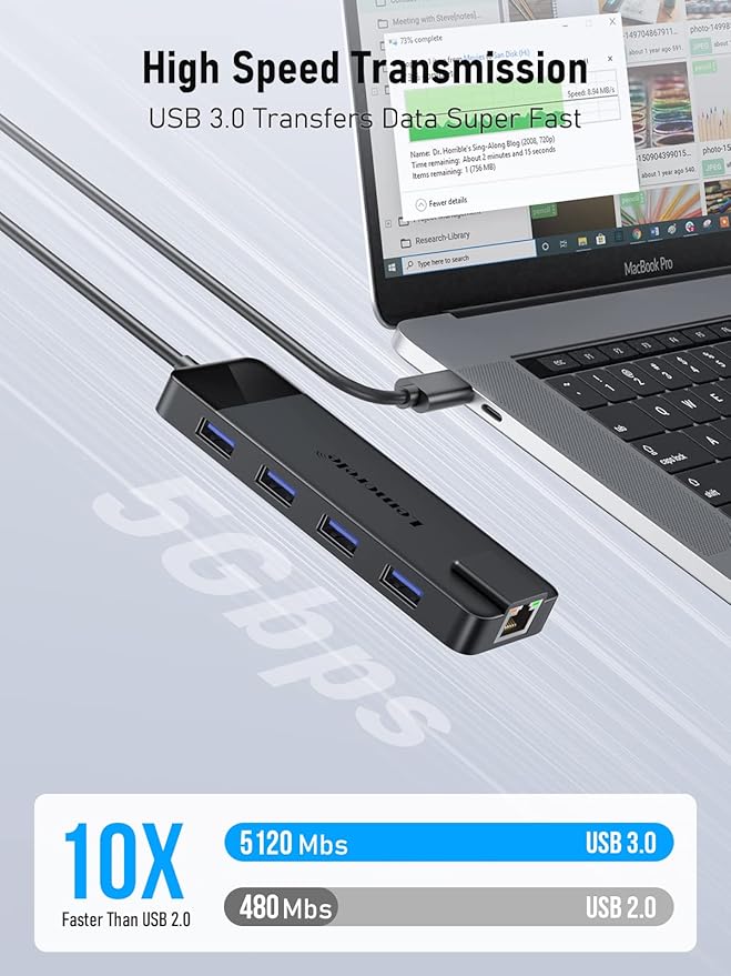 USB C Docking Station - 10 in 1 with Gigabit Ethernet 4K HDMI 4*USB A 3.0/2.0 100w PD USB-C 3.0 SD/TF USB Hub Multiport Adapter for MacBook Pro/Air
