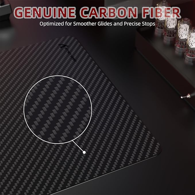 Attack Shark CM04 Carbon Fiber Gaming Mouse MatEsports Mouse Pad G240Smooth Glide Feeling with Steady ControlWaterproofNon-Slip Rubber Base Stitched Edge Gamer Office Home (14 x 11)