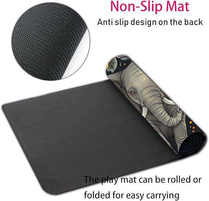 Large Gaming Mouse Pad + Mouse Wrist Rest Pad + Coaster Combination 31.5 x 11.8 Durable Non-Slip Extension Table Mat Suitable for Office and Home Baby Elephant and Sunflower
