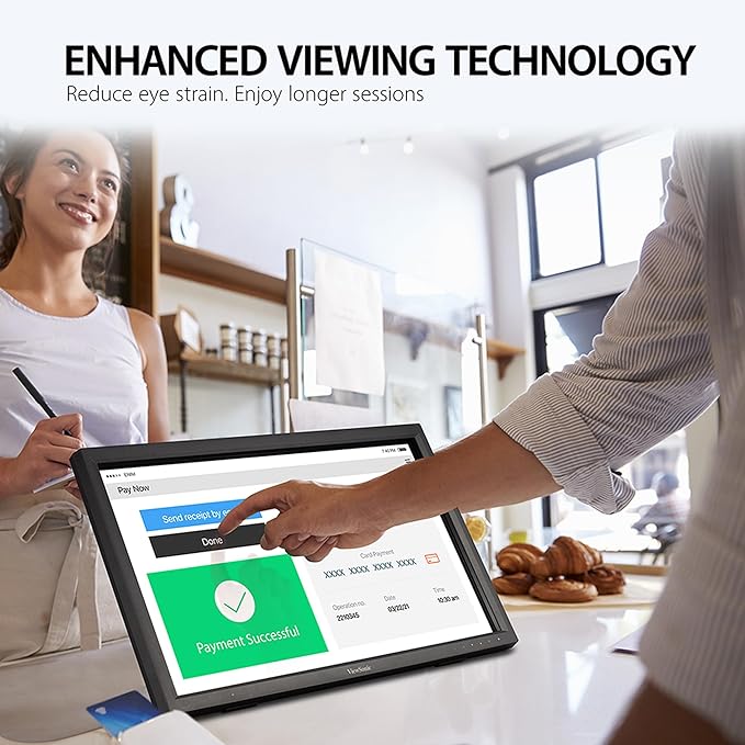 ViewSonic TD2423D 24 Inch 1080p 10-Point Multi IR Touch Screen Monitor with Eye Care HDMI VGA USB Hub and DisplayPort