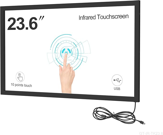GreenTouch 23.6 inch Infrared IR Touch Screen Panel Overlay Kits with USB Plug and Play 3mm thicknes Glass…