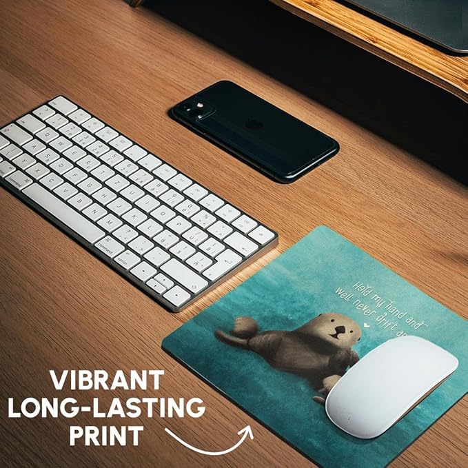 3dRose - Noonday Design - Animals - Two sea Otters Holding Hands in The Ocean - Mouse Pads (mp-281739-1)
