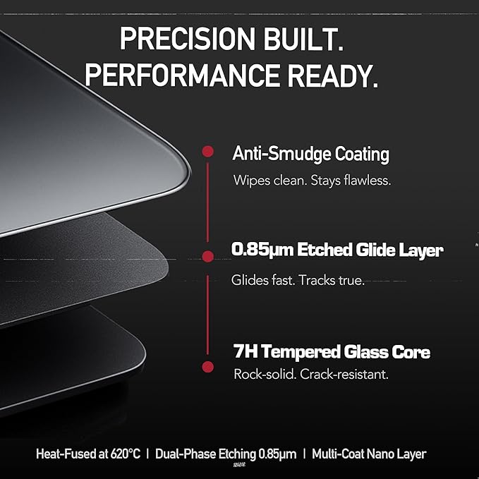 Glass Gaming Mouse Pad - Premium Glass Pad with Anti-Slip Rubber Base - Smooth Precise Tracking Durable Surface for High-Speed Gaming Ideal for FPS Players (White-50 * 40CM)