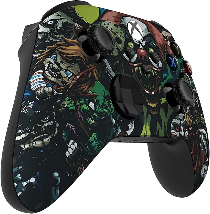 Custom Controllerzz Wireless Controller for Microsoft Xbox Series X/S &amp Xbox One - Custom Soft Touch Feel - Custom Xbox Series X/S Controller (X/S Scary Party)