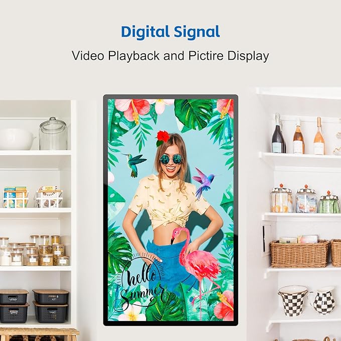 GreenTouch 43 Inch Industrial Digital Signage Touchscreen Monitor 500 Nits Display 1920 x 1080P Built-in Speaker with HDMI + VGA + DVI Ports for Advertising