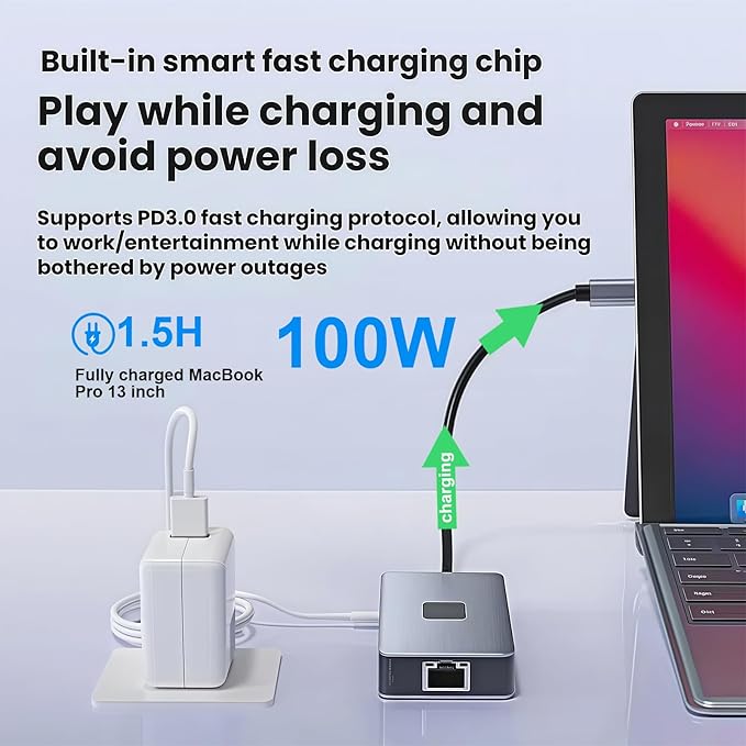 Laptop Docking Station 3 Monitors HDMITriple Monitor Docking Station 2 HDMI/DP USB C Docking Station 2 HDMI Monitor with 100W PD Charging USB A/C 3.0 Gigabit Ethernet for Dell/HP/Lenovo