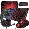 Gaming Keyboard and Mouse and Mouse pad and Gaming Headset Wired LED RGB Backlight Bundle for PC Gamers and Xbox and PS4 Users - 4 in 1 Edition Hornet RX-250