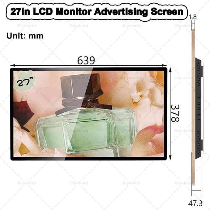 Commercial Digital Signage Display Advertising Media Player Portrait and Landscape Digital Signage Player Smart Split Screen for Restaurants Cafes Salons &amp Shops 32in